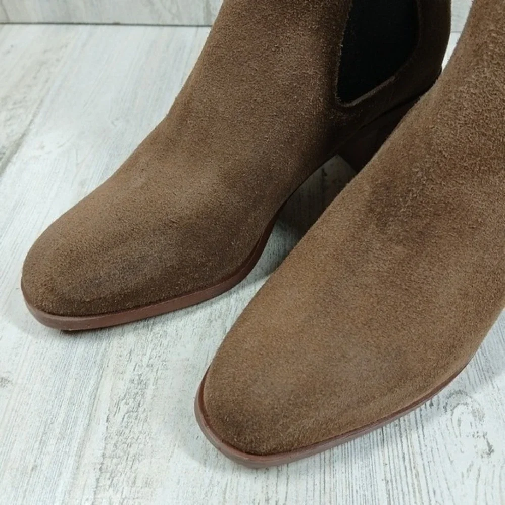 Steve Madden Women's 8 Rhiannon Chelsea Brown Suede Block Heel Ankle Boots - Picture 12 of 13